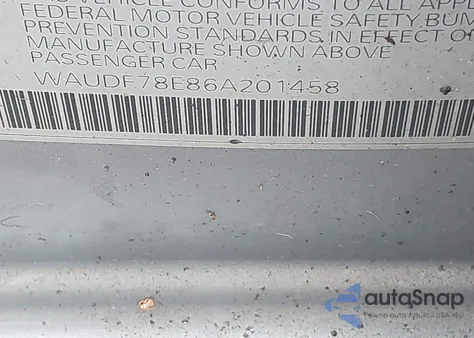 2006 Audi A4 2.0T z USA, uszkodzony, nr VIN WAUDF78E86A201458